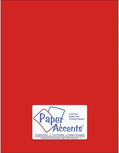 Accent Design Paper Accents Smooth Cardstock 8.5" x 11" Red Devil, 65lb Colored cardstock Paper for Card Making, Scrapbooking, Printing, Quilling and Crafts, 25 Piece Pack in Saudi Arabia