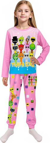 Boys Girls Sprunki Tshirts and Pants 2Pcs Sets Kids Music Game Tee Pants Sets for 5-12Y Adventure Casual Child Clothes in Saudi Arabia