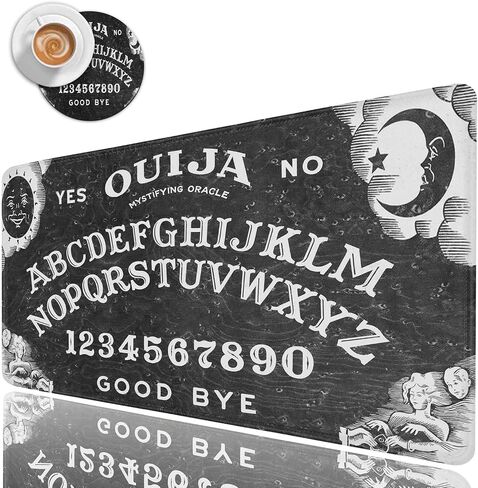 Large Gaming Mouse Pad, Long Extended XL Ergonomic Mousepad Desk Pad, Large Rubber Mice Pads Stitched Edges, 31.5'' X 11.8'+ Cup Coaster, Ouija Board Witch in Kuwait