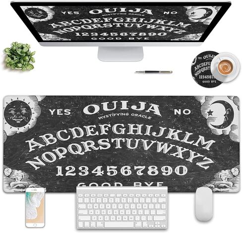 Large Gaming Mouse Pad, Long Extended XL Ergonomic Mousepad Desk Pad, Large Rubber Mice Pads Stitched Edges, 31.5'' X 11.8'+ Cup Coaster, Ouija Board Witch in Kuwait