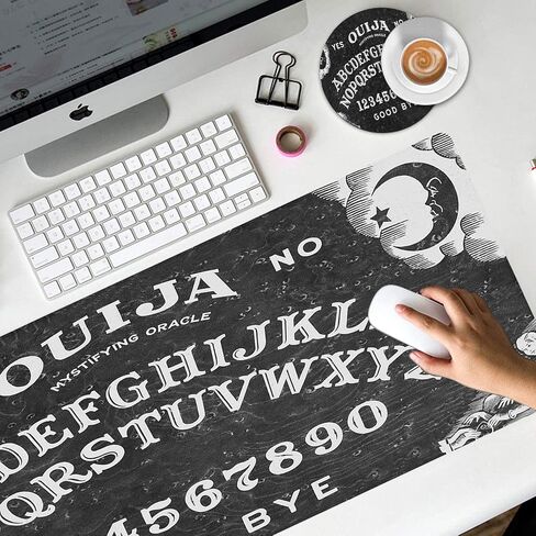 Large Gaming Mouse Pad, Long Extended XL Ergonomic Mousepad Desk Pad, Large Rubber Mice Pads Stitched Edges, 31.5'' X 11.8'+ Cup Coaster, Ouija Board Witch in Kuwait