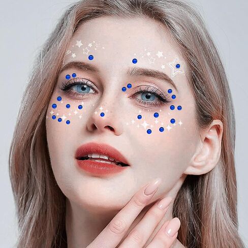 3090 PCS Face Pearls ملصقات أبيض ملصقات الوجه ذاتي الالتصاق على ملحقات الشعر اللؤلؤ بريق بلينغ المجوهر in Kuwait