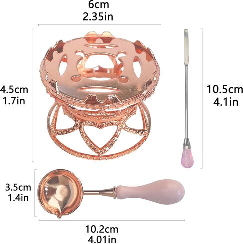 Metal Wax Seal Warmer Kit with Spoon and Stirring Stick, for Wedding Wax Envelope Seal Stamp (Rose Gold Bird's Nest Stove) in Kuwait