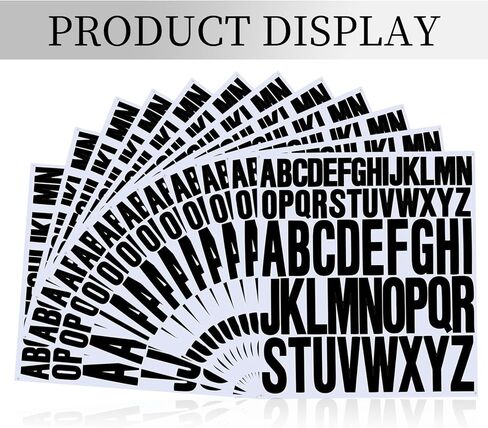 12 Sheets Alphabet Stickers, Black Self Adhesive Vinyl Letter Stickers Aesthetic, Waterproof Letter Sticker for Water Bottles, Door, Car, Scrapbooking, Poster, Cup in Kuwait