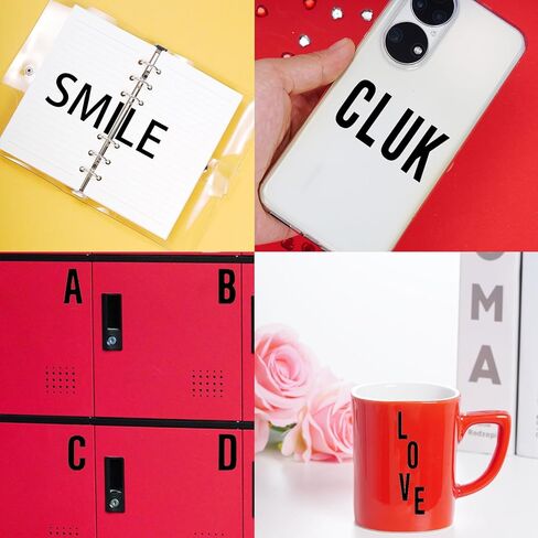 12 Sheets Alphabet Stickers, Black Self Adhesive Vinyl Letter Stickers Aesthetic, Waterproof Letter Sticker for Water Bottles, Door, Car, Scrapbooking, Poster, Cup in Kuwait