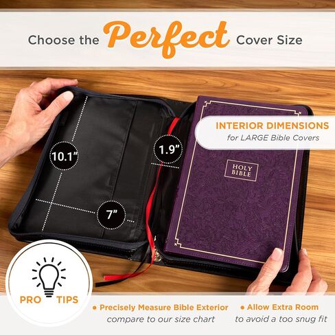 Christian Art Gifts Fashion Vegan Leather Bible Cover for Women: Hope and a Future Inspirational Bible Verse, Black Floral, Large in Kuwait