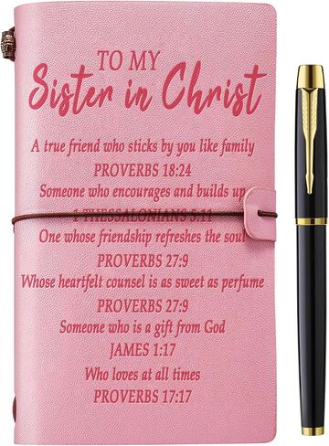 Christian Sister Gift, Sister in Christ Gifts for Women Leather Journal Notebook Sisters Gifts from Sister Christian Gifts for Women Religious Gifts for Women Sister Best Friends Friendship Faith Gifts, Sister in Chirst in Kuwait