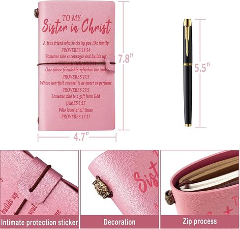 Christian Sister Gift, Sister in Christ Gifts for Women Leather Journal Notebook Sisters Gifts from Sister Christian Gifts for Women Religious Gifts for Women Sister Best Friends Friendship Faith Gifts, Sister in Chirst in Kuwait