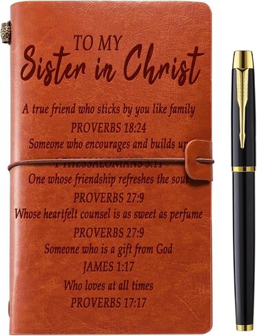 Christian Sister Gift, Sister in Christ Gifts for Women Leather Journal Notebook Sisters Gifts from Sister Christian Gifts for Women Religious Gifts for Women Sister Best Friends Friendship Faith Gifts, Sister in Chirst in Kuwait