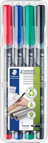 Staedtler 318-WP4 Lumocolor Universal Universal Ambens ، Fine Point ، 0.6 مم ، متنوع ، 4 لكل مجموعة in Kuwait