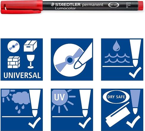 Staedtler 318-WP4 Lumocolor Universal Universal Ambens ، Fine Point ، 0.6 مم ، متنوع ، 4 لكل مجموعة in Kuwait