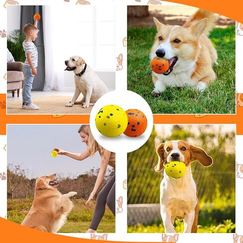 2 Pack Dog Balls Indestructible Tennis Balls for Dogs Durable Bouncy Dog Toy Balls for Aggressive Chewers Interactive Dog Toys for Water Toy Fetch Balls (Yellow,Blue) in Saudi Arabia