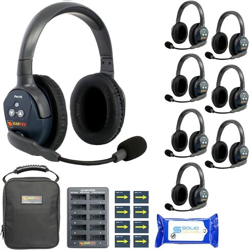 EARTEC ETP2S ULTRALITE PRO16 FREE FREE DUPLESS Wireless Headset Communication for 2 sterves - اثنين من سماعات الأذن المفردة ، تصل إلى ميل واحد ، مع مناديل التنظيف الصلبة. in Kuwait