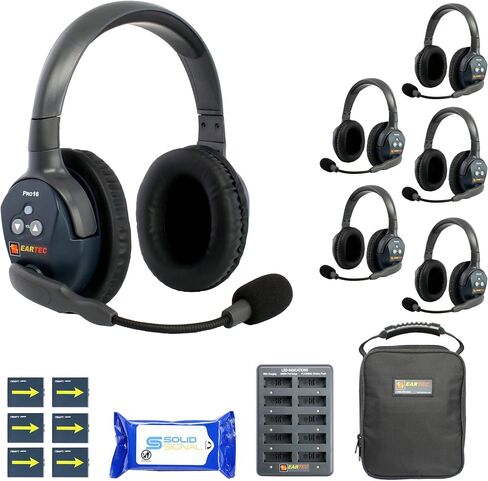 EARTEC ETP2S ULTRALITE PRO16 FREE FREE DUPLESS Wireless Headset Communication for 2 sterves - اثنين من سماعات الأذن المفردة ، تصل إلى ميل واحد ، مع مناديل التنظيف الصلبة. in Kuwait