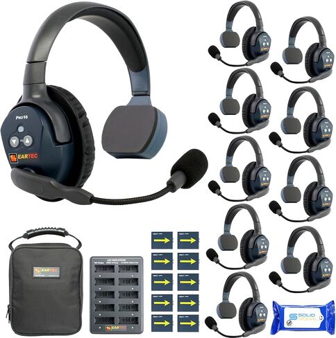 EARTEC ETP2S ULTRALITE PRO16 FREE FREE DUPLESS Wireless Headset Communication for 2 sterves - اثنين من سماعات الأذن المفردة ، تصل إلى ميل واحد ، مع مناديل التنظيف الصلبة. in Kuwait