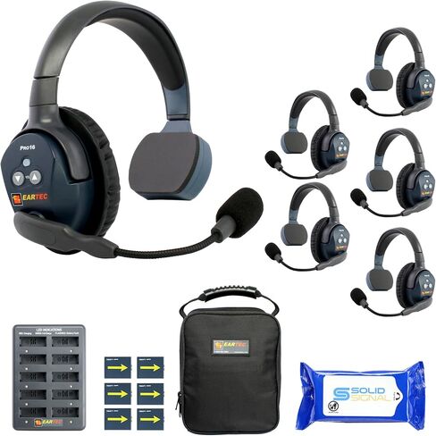 EARTEC ETP2S ULTRALITE PRO16 FREE FREE DUPLESS Wireless Headset Communication for 2 sterves - اثنين من سماعات الأذن المفردة ، تصل إلى ميل واحد ، مع مناديل التنظيف الصلبة. in Kuwait