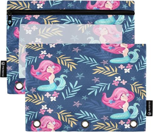 Green Black Camo Pencil Pouch Fits Standard 3-Ring Binders, Zipper Binder Pencil Bag with Clear Window for Class Office 2 Pack in Kuwait