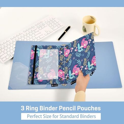 Green Black Camo Pencil Pouch Fits Standard 3-Ring Binders, Zipper Binder Pencil Bag with Clear Window for Class Office 2 Pack in Kuwait
