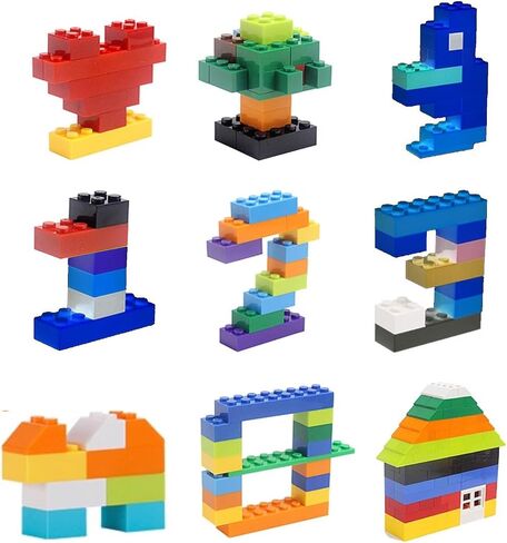 1500 Pieces Building Bricks, Classic Bulk Small Blocks, Classic Building Bricks Set Basic Building Blocks Compatible with All Major Brands(Natural Colors) in Kuwait