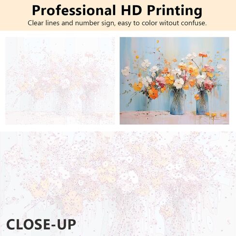 الطلاء Tumovo بأرقام للبالغين والأطفال المبتدئين ، والفتيات DIY الطلاء بأرقام أرقام على قماش مع فرش وصبغ الأكريليك دون إطار ديكور جدار المنزل هدية 16 × 20 بوصة in Kuwait