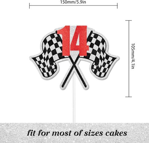Racing Cake Topper 18th Birthday Happy Finish Line, Checkered Flag, Fast, Car Decoration, Racer Birthday Party for Boy and Girl, Racing Themed Party Decoration, Great Birthday Gift .Red.LIANGSS in Kuwait