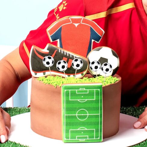 40 Pcs Soccer Ball Cupcake Toppers, A Must-Have for Football Theme Party Cupcake Decor, Soccer Match Celebration Suitable for Birthday and Victory Cake Adornments in Saudi Arabia
