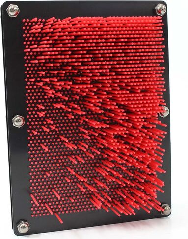 PowerTRC 3D Pin Art Sculpture - Pin Impression Toy - Pin Impression Hand Mold - Great Toy for Kids (6" x 8" Red) in Kuwait