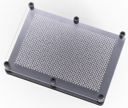 PowerTRC 3D Pin Art Sculpture - Pin Impression Toy - Pin Impression Hand Mold - Great Toy for Kids (6" x 8" Red) in Kuwait