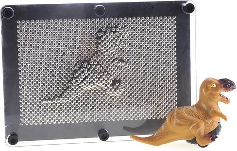 PowerTRC 3D Pin Art Sculpture - Pin Impression Toy - Pin Impression Hand Mold - Great Toy for Kids (6" x 8" Red) in Kuwait