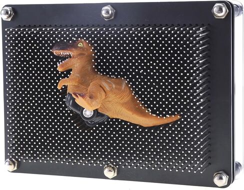 PowerTRC 3D Pin Art Sculpture - Pin Impression Toy - Pin Impression Hand Mold - Great Toy for Kids (6" x 8" Red) in Kuwait