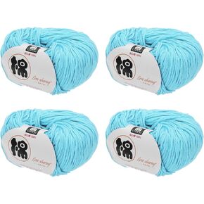 Cotton Yarn,100% Cotton Soft Knitting Yarn [for Hand DIY Bag Cushion Crocheting Knitting Projects Home Decor], -4 Skeins/4×218yards/4×4.54oz/Yellow