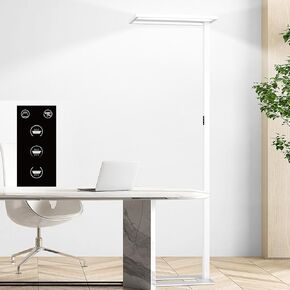 STERREN Eye-Care Led Floor Lamp,76" Tall Office Floor Lamp, 100W Black Modern Free-Standing Lamp,10500LM Bright Reading Lamp for Study Room,Living Room,Meeting Room,4000K
