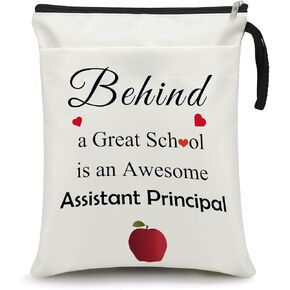 School Assistant Principal Gift Book Sleeve Book Cover with Zipper Assistant Principal Appreciation Gifts for Women Bookish Gifts for Book Lovers Book Protector Pouch for Paperbacks Retirement Gifts