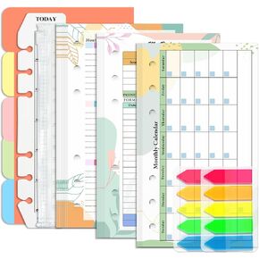 Monthly Weekly Planner Refills Budget Paper Kit for A6 Binder Cover, 6 Ring Planner Accessory for Budget Planner Binder Cover, Money Binder Organizer for Cash (Greenery)