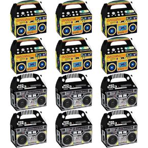 GCTWFYK Boom Box Party Favors, 12 Pieces 80s 90s Party Hip Hop Party Favor Boxes, 90s Theme Retro Radio Decorations Hip Hop Theme Party Favor Supplies Table Centerpieces for Music Retro Theme Party