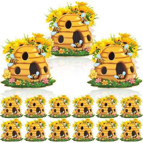 Kreatwow Bee Party Favors 12pcs Bee Flower Boxes Centerpieces Floral Bee Party Supply Bee Party Box Honey Bee Party Favor Honey Bee Table Decor Bee Day Themed Decorations for Bee Baby Shower Birthday