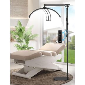 Half Moon Light,Professional Lash Light for Eyelash Tech with Foldable Lamp Design,Eyelash Light with Adjustable Brightness&Height for Beauty, Tattoo Artists,Filming Content Creation(White)