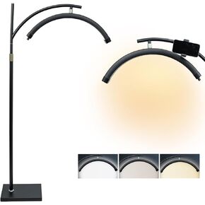 Lash Light Esthetician Light for Eyelash Extensions, LED Floor Lash Lamp Light for Lash Extensions Tattoo Light Half Moon Ring Light Lamp for Tatto Artists Nail Tech Esthetician Gold