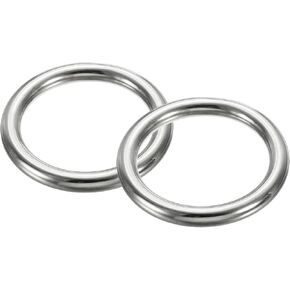 PATIKIL Seamless Metal O Rings, 304 Stainless Steel O-Ring Heavy Solid Round Rings for Macrame DIY Crafts