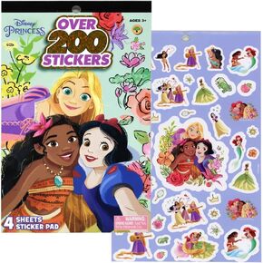 UPD Princess 4 Sheet Foil Cover Sticker Pad, 200+ Stickers