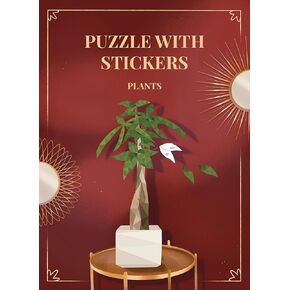 Puzzle with Stickers Plants - Sticker Book Puzzle for Adults & Kids - 12 Art Puzzles
