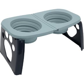 SPORT PET Elevated Travel Folding Bowls,Blue