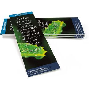 Christian Bookmark with Bible Verse, Pack of 25, Assurance Themed, All Things Work Together for Good, Romans 8:28