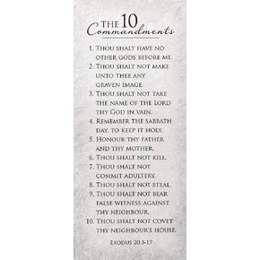 10 Commandments Textured White 6 x 2.5 Cardstock Decorative Magnetic Bookmark