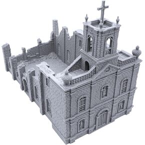 Caribbean Church by Printable Scenery, 3D Printed Tabletop RPG Scenery and Wargame Terrain 28mm Miniatures