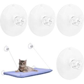 4 Pcs Thick Suction Cup Cat Window Perches Cat Window Hammock Replacement Suction Cup for Cat Window Seat Cat Perch Cat Hammock Hanging Pet Supplies (Classic Style)