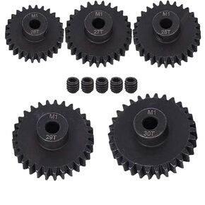 Metal Steel M1 Pinion Gear Sets 26T 27T 28T 29T 30T 5mm Shaft Motor Gears with Hex Key for 1/10 Crawler Truck HSP HPI AXIAL Tamiya LOSI Arrma Traxxas RC Upgraded Parts