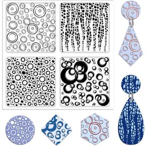 CHGCRAFT Fern Branches Leaves Polymer Clay Texture Sheets Plants Clay Modeling Pattern Pad Clay Mat for DIY Jewelry Making Craftwork and Printing Patterns Polymer Clay Earrings Tools,5.5x5.5Inch