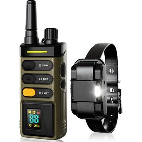 Dog Shock Collar - 5200FT Dog Training Collar with Remote, IPX7 Waterproof Electric Collar and Remote with 4 Training Modes, Security Lock, Rechargeable e-Collar for All Breeds, Sizes (Green)