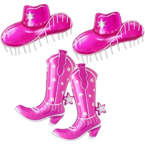 Cowgirl boot balloons, pink cowgirl cowboy hat balloon,western cowgirl balloons birthday party decoration,pink cowgirl cowboy last rodeo bachelorette party decoration